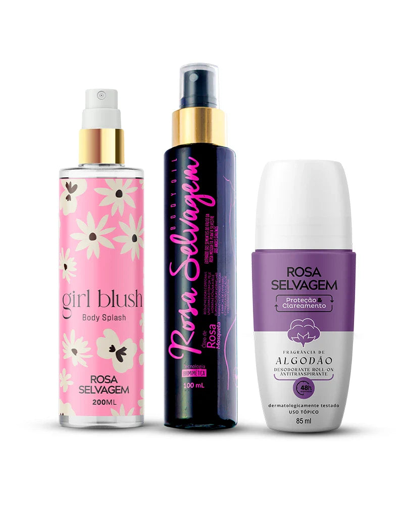 Kit Girl Blush + Óleo Clareador + Desodorante Algodão