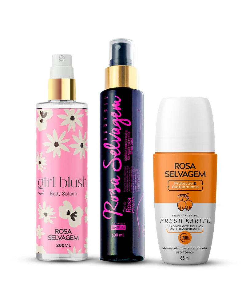 Kit Girl Blush + Óleo Clareador + Desodorante Fresh Karité
