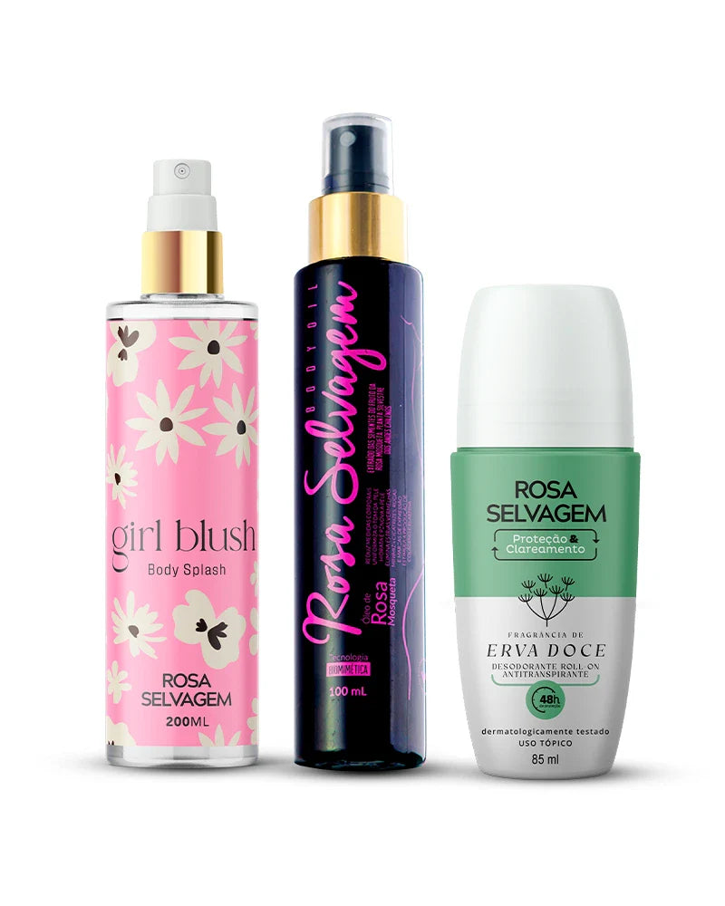Kit Girl Blush + Óleo Clareador + Desodorante Erva Doce