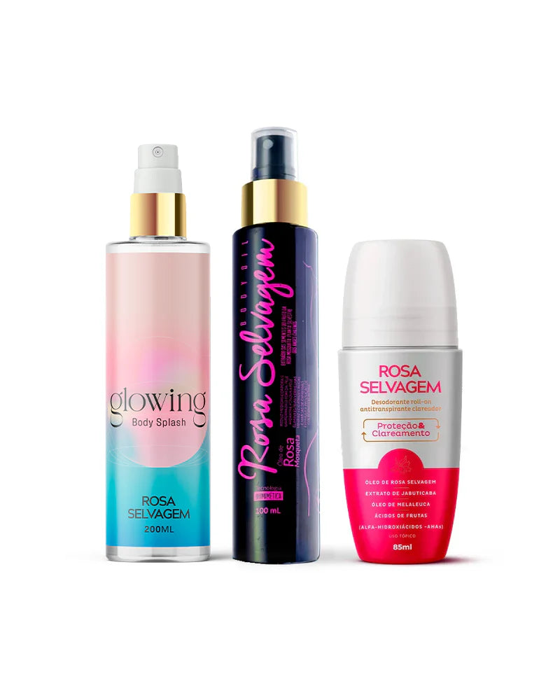 Kit Glowing + Óleo Clareador + Desodorante